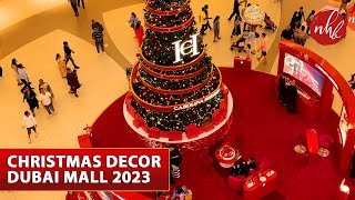 Dubai Mall Christmas Decoration 2023  Christmas Vibes in UAE [upl. by Nagirrek120]