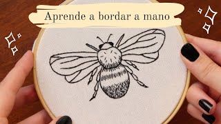 Cómo Bordar a Mano 🐝  Tutorial de Bordado Paso a Paso [upl. by Hebel]