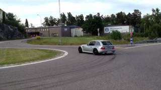 My BMW Z3 28 coupe sideways drift Eisenmann Race exhaust [upl. by Ruon754]