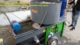 QY 850 mortar plaster sand cement spray spraying machine with mixer [upl. by Ahsehat]