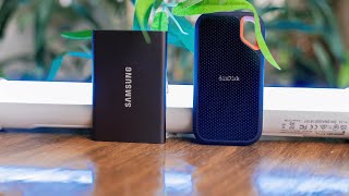 Samsung T7 vs SanDisk Extreme Choosing the Best for Video Editing  Which One to Buy [upl. by Frulla372]