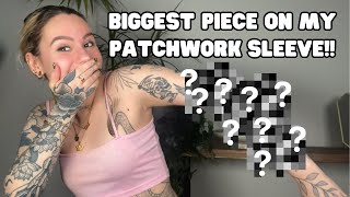 GETTING MY BIGGEST PATCHWORK SLEEVE PIECE tattoo reveal amp come get tattooed w me [upl. by Siger]