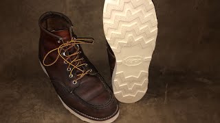 RedWing Moc Toe 875 Boot resole with Vibram Christy 4014 Soles [upl. by Dlarej]