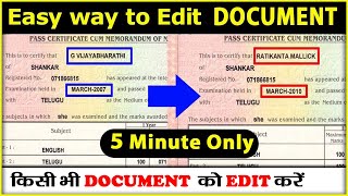 How to Edit Document and Certificate in Photoshop  Document amp Certificate ko edit kaise kare  2024 [upl. by Leif515]