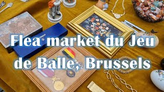 Flea Market Vossenplein  The Jeu de Balle Square Brussels  Walking tour [upl. by Westfall]