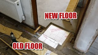 Final Floorboards Matching levels from old to new floors Renovation Part 27 [upl. by Henebry]