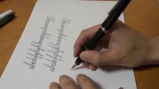 Fountainpen writing a to z Copperplate cursive [upl. by Mikol]