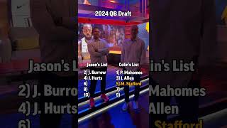 Colin and JMacs 2024 QB Draft 🏈 patrickmahomes lamarjackson NFL [upl. by Bajaj]