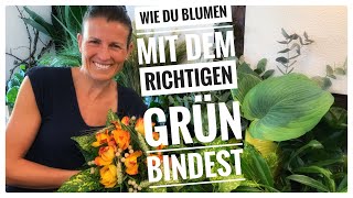 BLUMENSTRAUSS BINDEN ProfiAnleitung für die Verwendung von Grün DIY Dekoideen Floristik [upl. by Merrili]