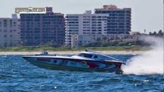 OPA World Offshore Powerboat Championship 2012 Sunday Race Day Juno Beach Jupiter Florida [upl. by Doownel]