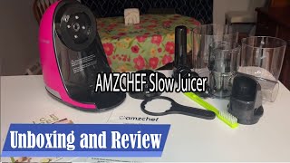 AMZCHEF Slow Juicer Unboxing and Review Juicer with very high juicing capacity [upl. by Hills]