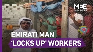 UAE man holds Indian workers in cage [upl. by Grassi]