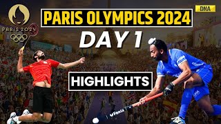 Paris Olympics 2024 Day 1 Highlights Indian Hockey Team SatwikChirag Manu Bhaker Shine I India [upl. by Anelej]