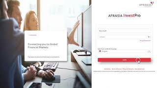 AfrAsia InvestPro  Login Tutorial [upl. by Yauqram]