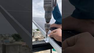 solar panel installation viral3shortideo solarenergy solarelectrical [upl. by Laon840]