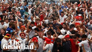 England fans wildly celebrate Bellingham and Kane goals against Slovakia [upl. by Wileen]