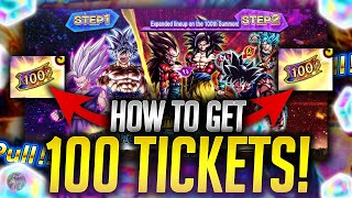 HOW TO GET 100 TICKETS FOR 3 LEGENDS LIMITED SUMMON GUARANTEED FESTIVAL 2023 Dragon Ball Legends [upl. by Barnes699]