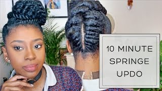 Five Twist Updo 10 Minute Natural Hair Style [upl. by Yseulte]