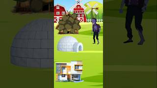 Zombie vs House  zombie se bacho  funny cartoon  moral stories  shorts viral cartoon [upl. by Aenet]