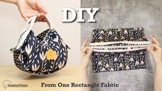 Cute Zipper Bag from One Rectangle Fabric🍒 The easiest sewing way for purse bag [upl. by Menzies672]