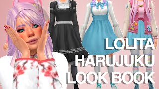 Harujuku and Lolita CC Lookbook CC LINKS [upl. by Cairistiona]