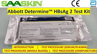 Abbott Determine™ HBsAg 2 Test Kit  Introduction  Test Procedure SPWBVP  7D2946 [upl. by Anowahs406]