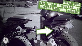 Motodynamic fender eliminator amp integrated tail light install on the Kawasaki Ninja 1000 ABS [upl. by Ideih440]