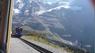 Jungfraubahn Wengen Kleinen Scheidegg  RhB SBB Swiss Train  Swiss Rack Train Jungfraubahnen [upl. by Seldan415]