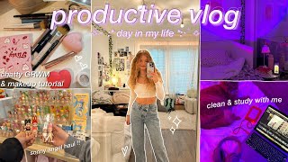 PRODUCTIVE DAY IN MY LIFE rainy vlog makeup routine grwm updates sonny angels amp study with me [upl. by Il24]