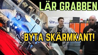 Lär grabben byta skärmkant på Volvo 240 1979 4K [upl. by Jessey]