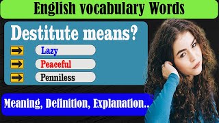 What does Destitute mean  What is Destitute  Destitute meaning in English  English Grammar [upl. by Ahtimat]