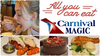 quotALL YOU CAN EATquot on the CARNIVAL MAGIC  Cruise Ship Food [upl. by Aicnelev282]