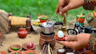 Mini Pressure Cooker Egg Biryani  Easy Egg Biryani Recipe  Miniature Cooking The Tiny FoodsHindi [upl. by Nueormahc]