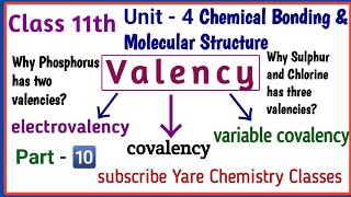 Valency  Electrovalency Covalency Variable covalency Unit 4 Class 11Class 11 Chemistry [upl. by Llecrep]