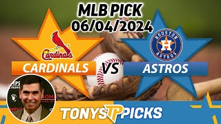 St Louis Cardinals vs Houston Astros 6424 MLB Picks amp Predictions by Tony Tellez [upl. by Hamirak584]