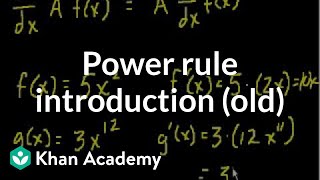 Power rule introduction old  Taking derivatives  Differential Calculus  Khan Academy [upl. by Viquelia]