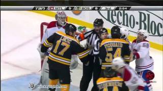 All fights Montreal Canadiens vs Boston Bruins Feb 9 2011 HD [upl. by Rephotsirhc964]