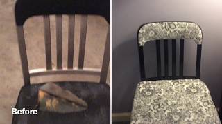 How to Reupholster a Chair  A Metal Chair [upl. by Ainimreh]