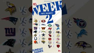 Week 2 NFL Schedule  2024 [upl. by Hpesoy377]