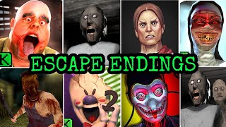 Escape Endings Battle  Granny vs Evil Nun vs Mrmeat vs HeadHorse vs Ice Scream Episode 2 amp More [upl. by Eiralih]