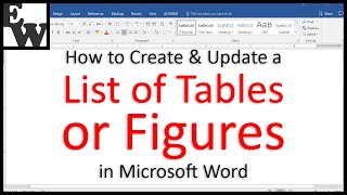 How to Create and Update a List of Tables or Figures in Microsoft Word [upl. by Eah]