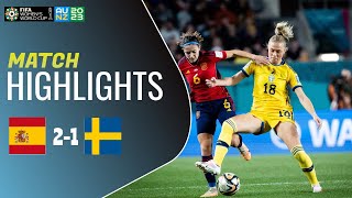 Sverige Spanien  Mål och Höjdpunkter  VM Fotboll 2023 Damer [upl. by Drageruaeb981]