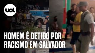 Homem é preso em flagrante por racismo durante eleição em Salvador BA [upl. by Ynaitirb]