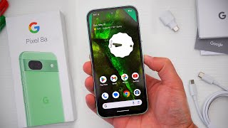 Google Pixel 8a Unboxing Hands On amp First Impressions Aloe Green [upl. by Llerdnek539]