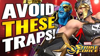 DONT WASTE RESOURCES Top 5 Trap Toons in Marvel Strike Force [upl. by Ralfston770]