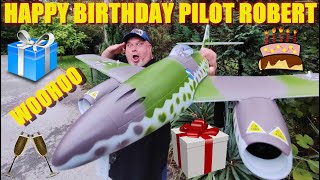 HAPPY BIRTHDAY PILOT ROBERT amp EFlite UMX ME 262 Unboxing and eating DONUTS [upl. by Ferde]