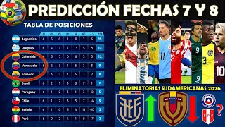 ⚽ PREDICCIÓN FECHAS 7 Y 8  Eliminatorias Conmebol SUDAMERICANAS  MUNDIAL UNITED 2026 [upl. by Kast]