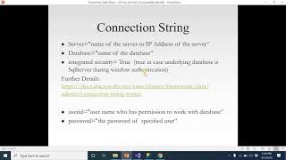 WE Wk 06 Video 02 Database Connectivity in ASPNET [upl. by Tinya]