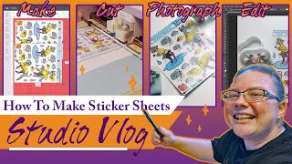 ✨How To Make A Sticker Sheet with Cricut✨For Etsy amp Trying Facebook Shops and Hating it Vlog 16 [upl. by Ahcsas205]