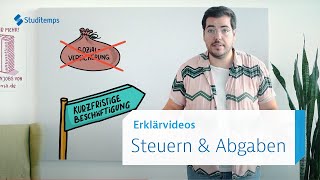 Muss ich als Student Steuern und Sozialversicherungsbeiträge zahlen⁉️  Studitemps Erklärvideos [upl. by Payson]